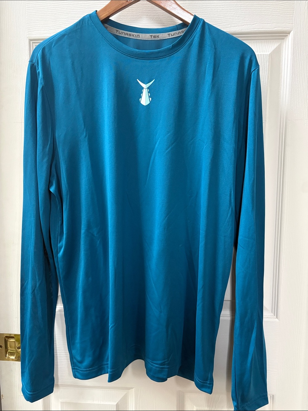 Tunaskin Long Sleeve Shirt Mens L Echo Performance Turquoise Blue Fishing Hiking